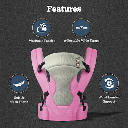 New Cuddle Snuggle-Baby Carrier-Pink Grey