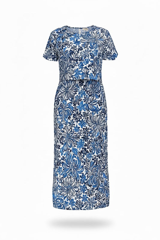 Ocean Shells Feeding Maxi Dress