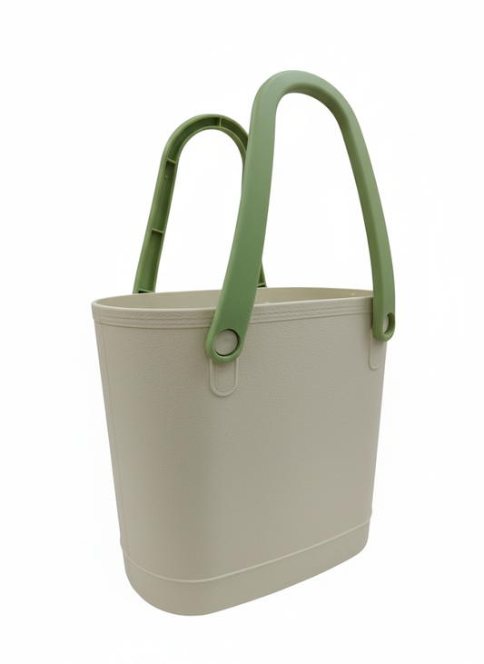 Green & Cream Colorblock Silicone Tote Bag - Mamadada