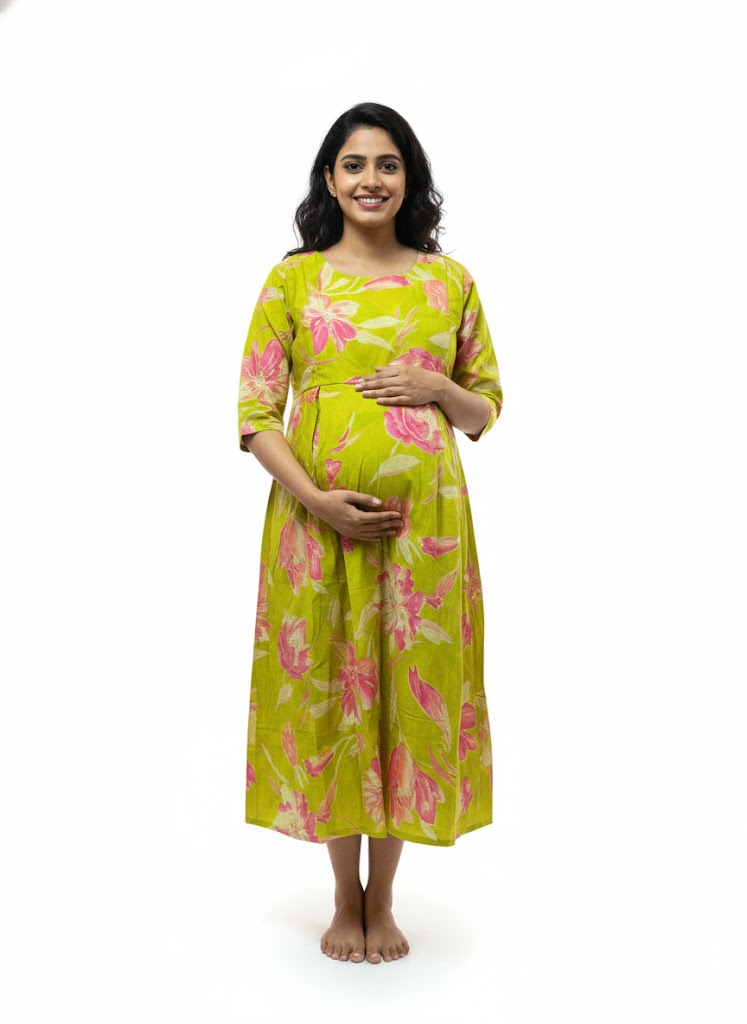 Yellow Floral Maternity Dress