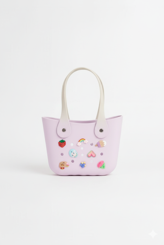 Pastel Silicone Tote Bags with Fun Charms - Mamadada