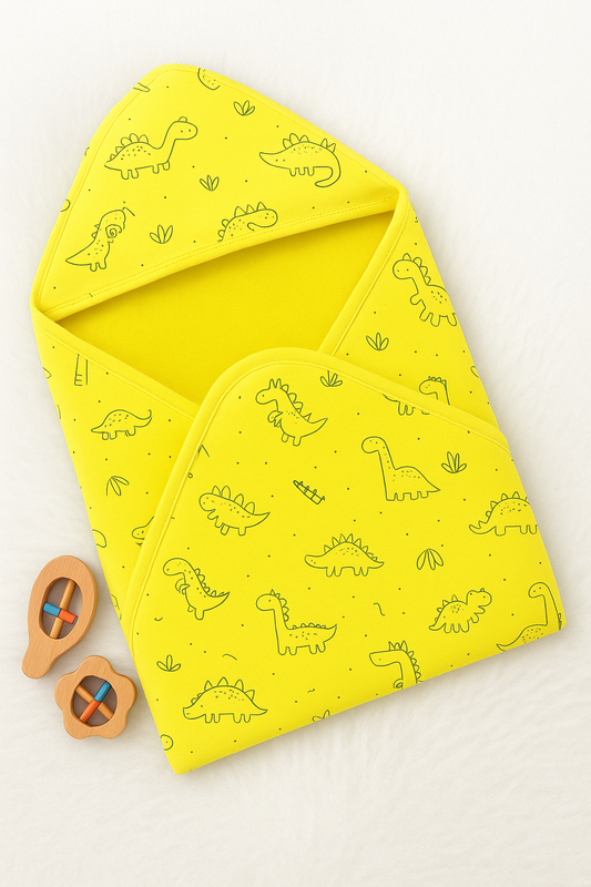 Sunny Dino Double Layer Hooded Baby Towel