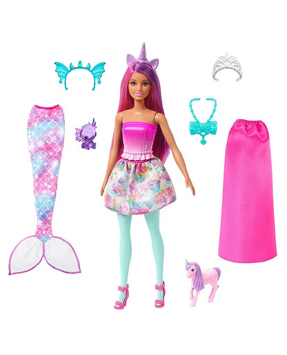 Barbie Doll and Fantasy Pets, Dress-Up Doll, Mermaid Tail and Skirt - Mamadada