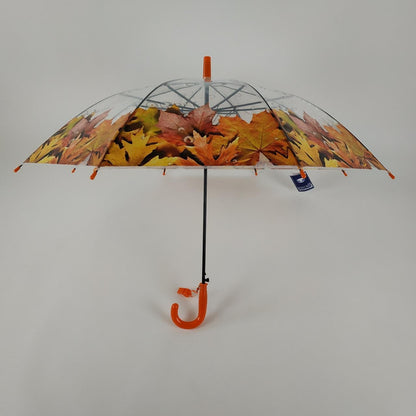 Autumn Leaf Transparent Kids Umbrella