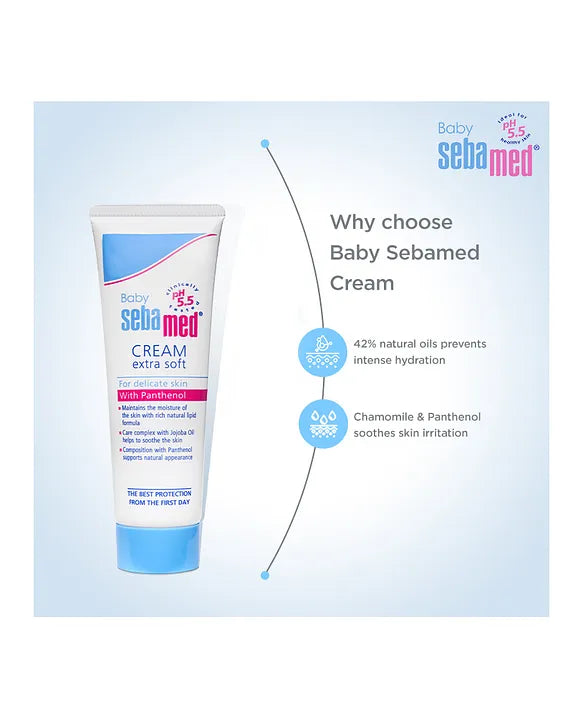 Sebamed Baby Cream Extra Soft|pH 5.5|Ideal for Dry Skin|50 ml