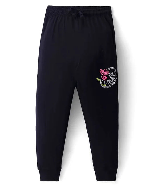 DO-27512 BLACK G.PRINTED JOGGERS