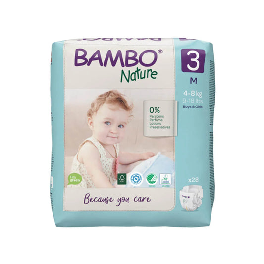 BAMBO NATURE TAPE DIAPERS (M) - Mamadada