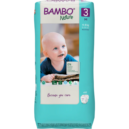 Bambo Nature Premium Baby Tape Diapers for Babies, Medium Size (4-8 Kgs) - Mamadada