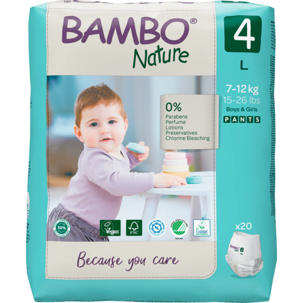 Bambo Nature Premium Baby Pants Diapers for Babies, Large Size (7-12 Kgs) - Mamadada