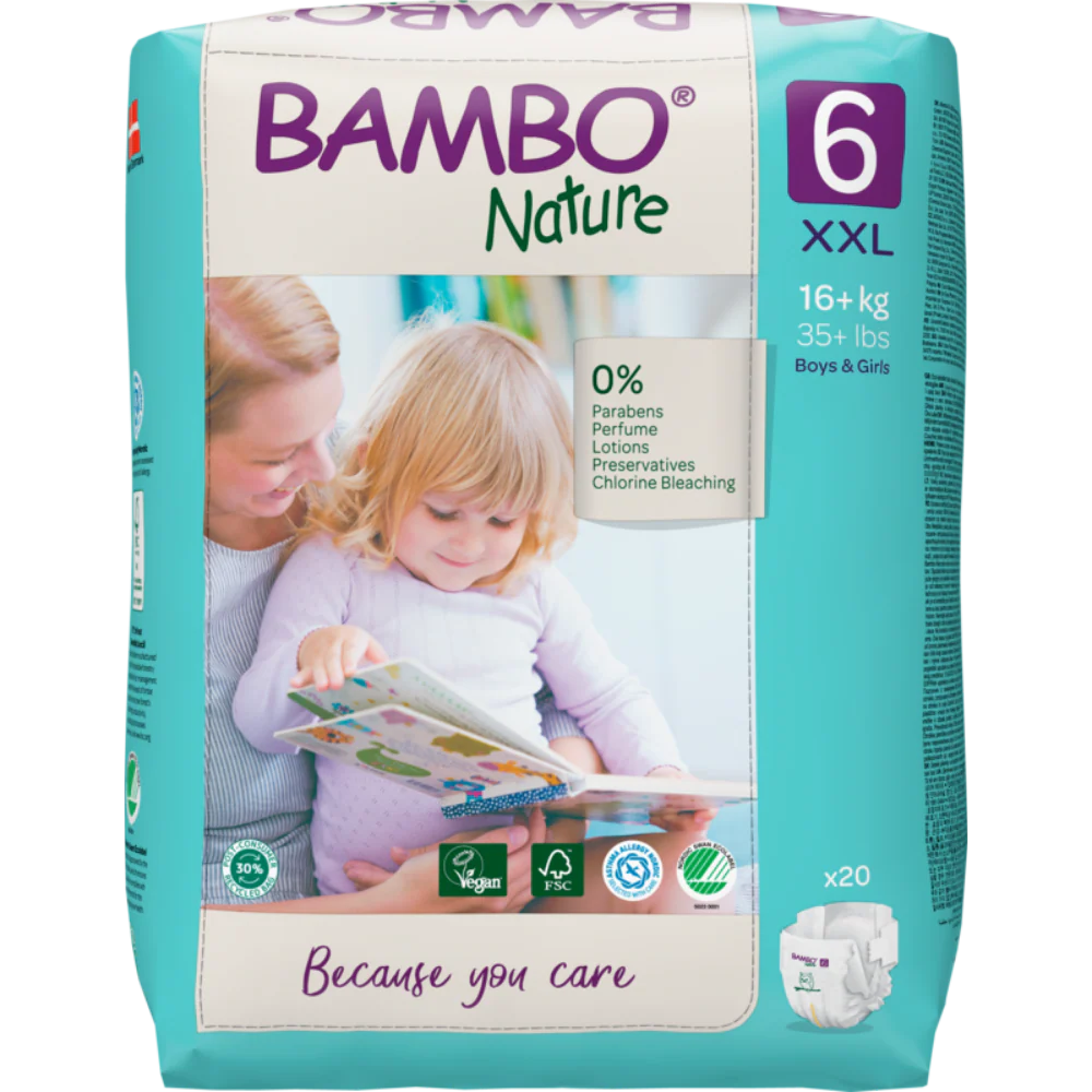 Bambo Nature Premium Baby Tape Diapers for Babies, XXL Size (16+ Kgs) - Mamadada