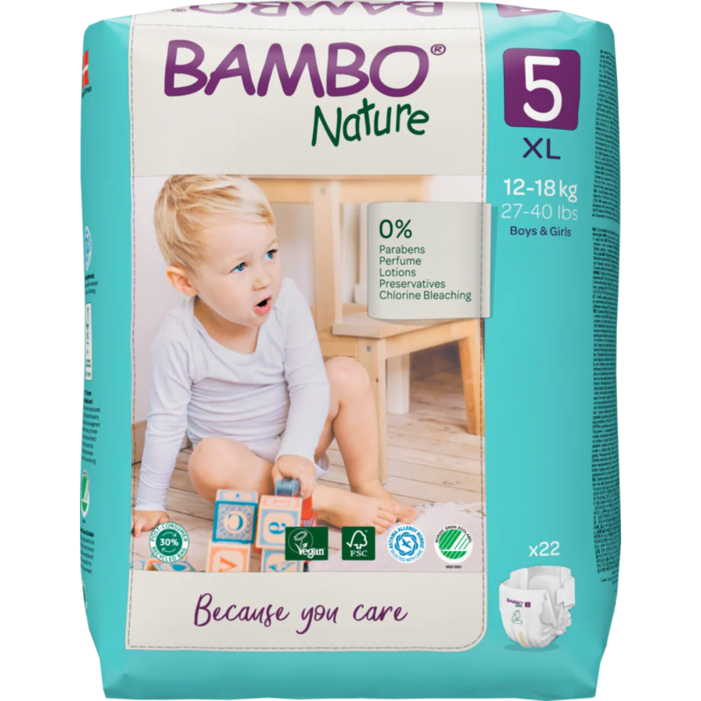 Bambo Nature Premium Baby Tape Diapers for Babies, XL Size (12-18 Kgs) - Mamadada