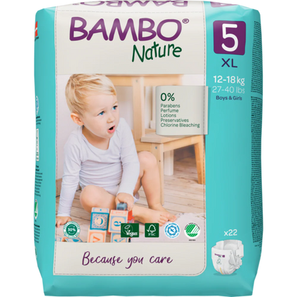 Bambo Nature Premium Baby Tape Diapers for Babies, XL Size (12-18 Kgs) - Mamadada