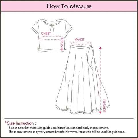 White & Pink Floral Embroidered Kids Lehenga Set