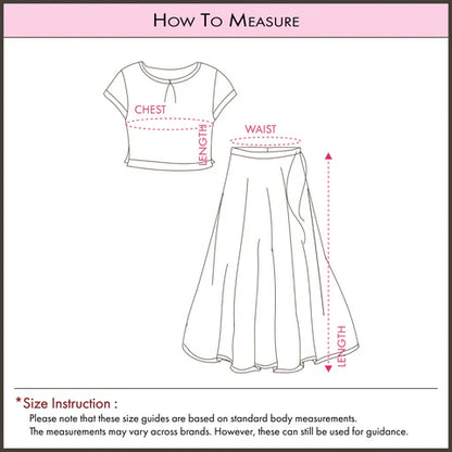 White & Pink Floral Embroidered Kids Lehenga Set
