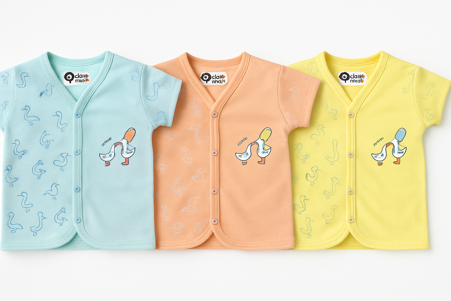 Duck Print Front-open Jabla (3-Pack)