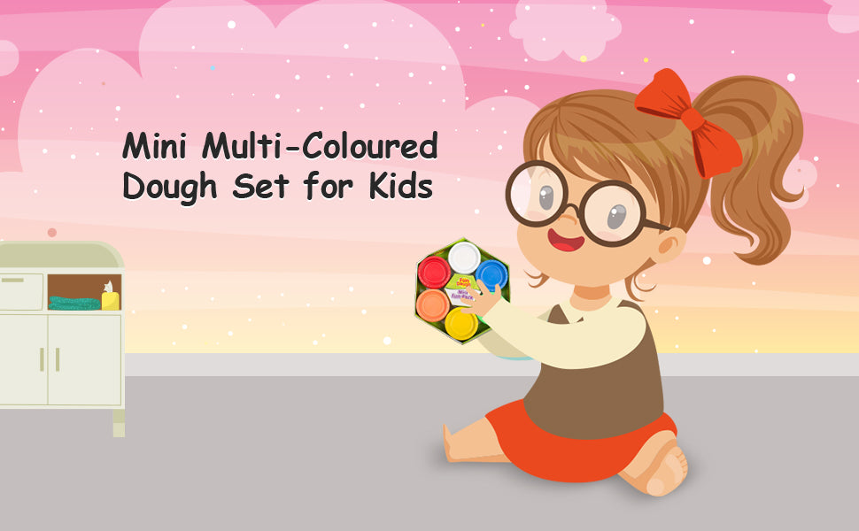 Funskool FunDough Mini Fun Pack – 6 Bright Colors - Mamadada