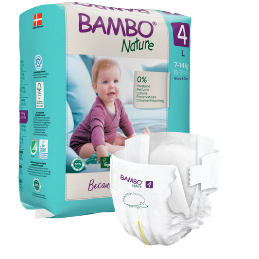Bambo Nature Premium Baby Tape Diapers for Babies, Large Size (7-14 Kgs) - Mamadada