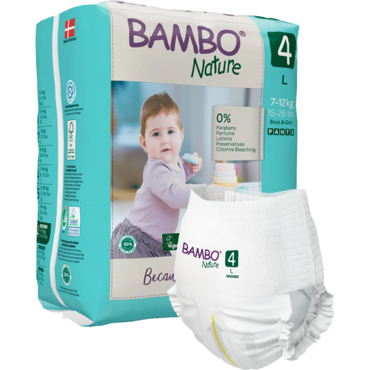 Bambo Nature Premium Baby Pants Diapers for Babies, Large Size (7-12 Kgs) - Mamadada
