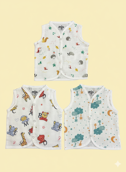 3-Piece Muslin Jabla Set for Babies – Soft & Breathable