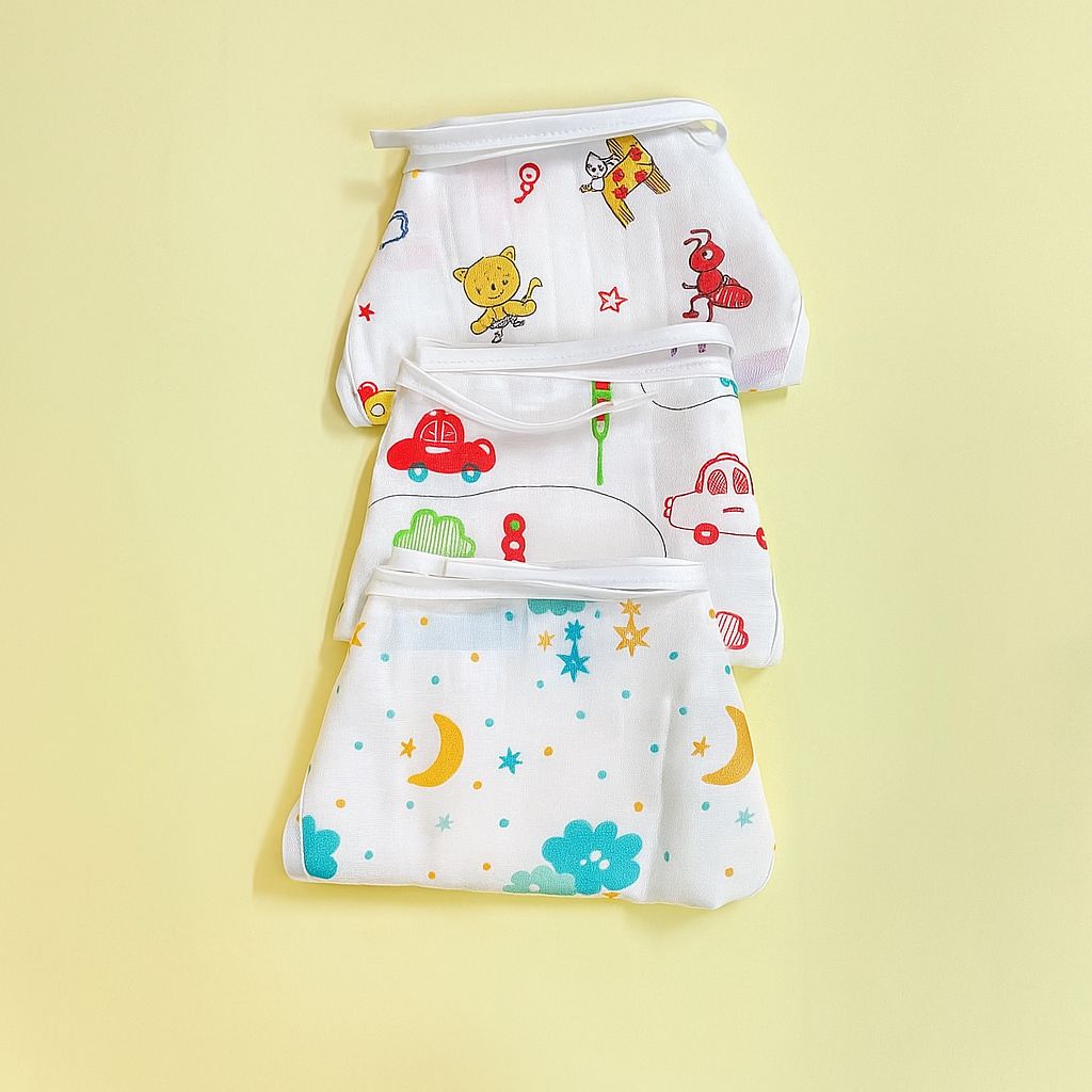 3-Piece Muslin Nappy Set for Babies – Soft & Washable - Mamadada