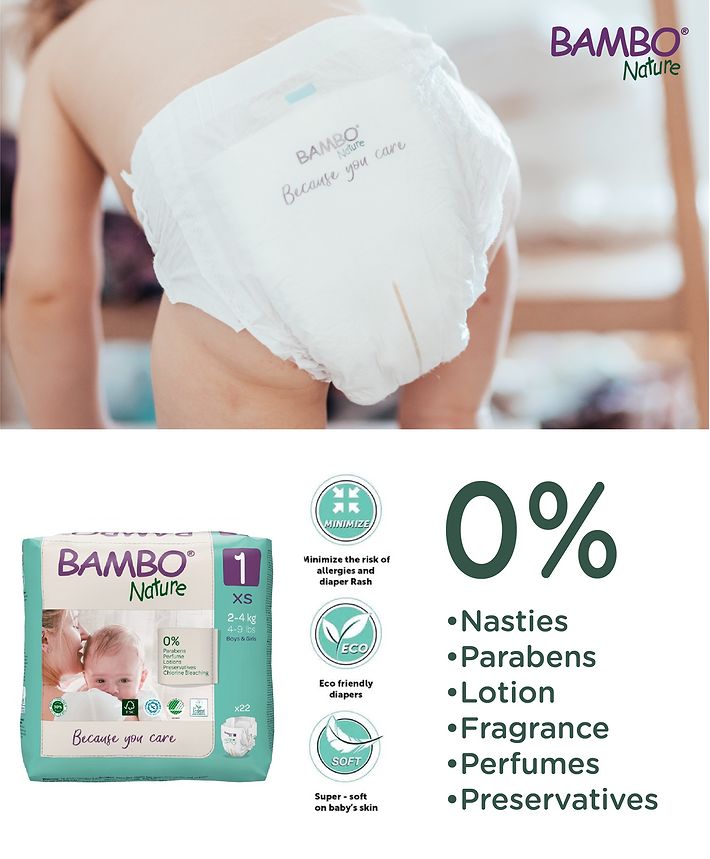 Bambo Nature Eco-Friendly Baby Diapers – Size 1 (XS)