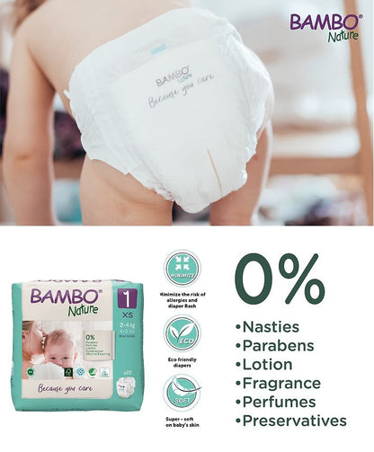 Bambo Nature Eco-Friendly Baby Diapers – Size 1 (XS)