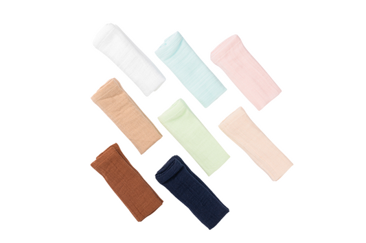 MUSLIN WASH CLOTH SOILD CRINKLED
