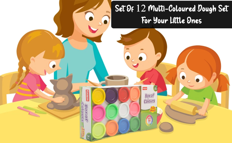 Funskool Box of Colours – 12 Bright Modelling Clays for Kids - Mamadada