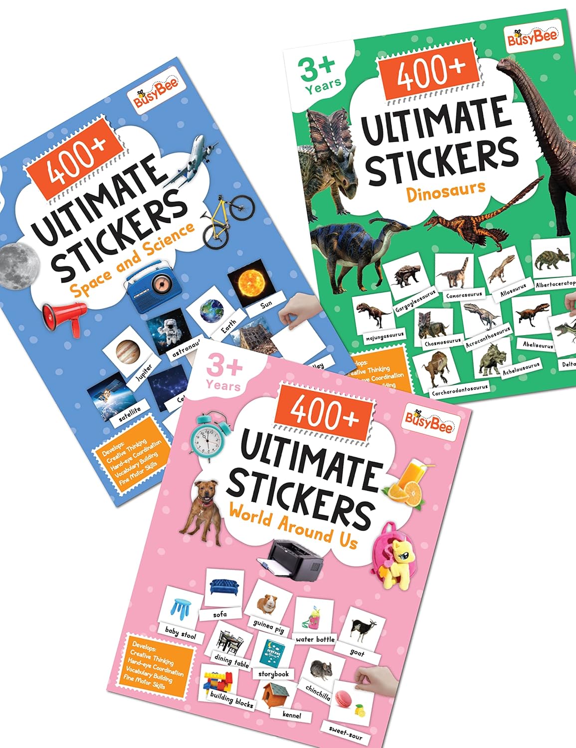 Pegasus - 400 ULTIMATE STICKER  Space and Science, Dinosaurs, World Around Us for 3+ Years Kids