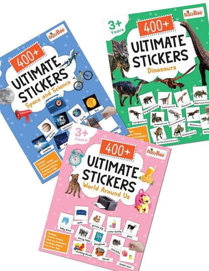 Pegasus - 400 ULTIMATE STICKER  Space and Science, Dinosaurs, World Around Us for 3+ Years Kids