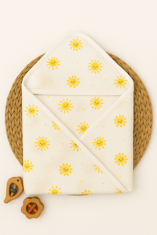 Sunny Smiles Double-Layer Hooded Towel