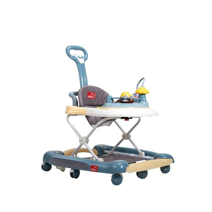 Apple baby Walker, 3 Level Adjustable Height, Toy Bar with Light & Music, Detachable Cushioned Seat