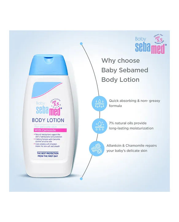 Sebamed Baby Body Lotion|pH 5.5|Long lasting moisturiser|Quickly absorbed| 100 ml