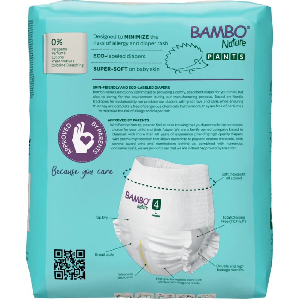Bambo Nature Premium Baby Pants Diapers for Babies, Large Size (7-12 Kgs) - Mamadada