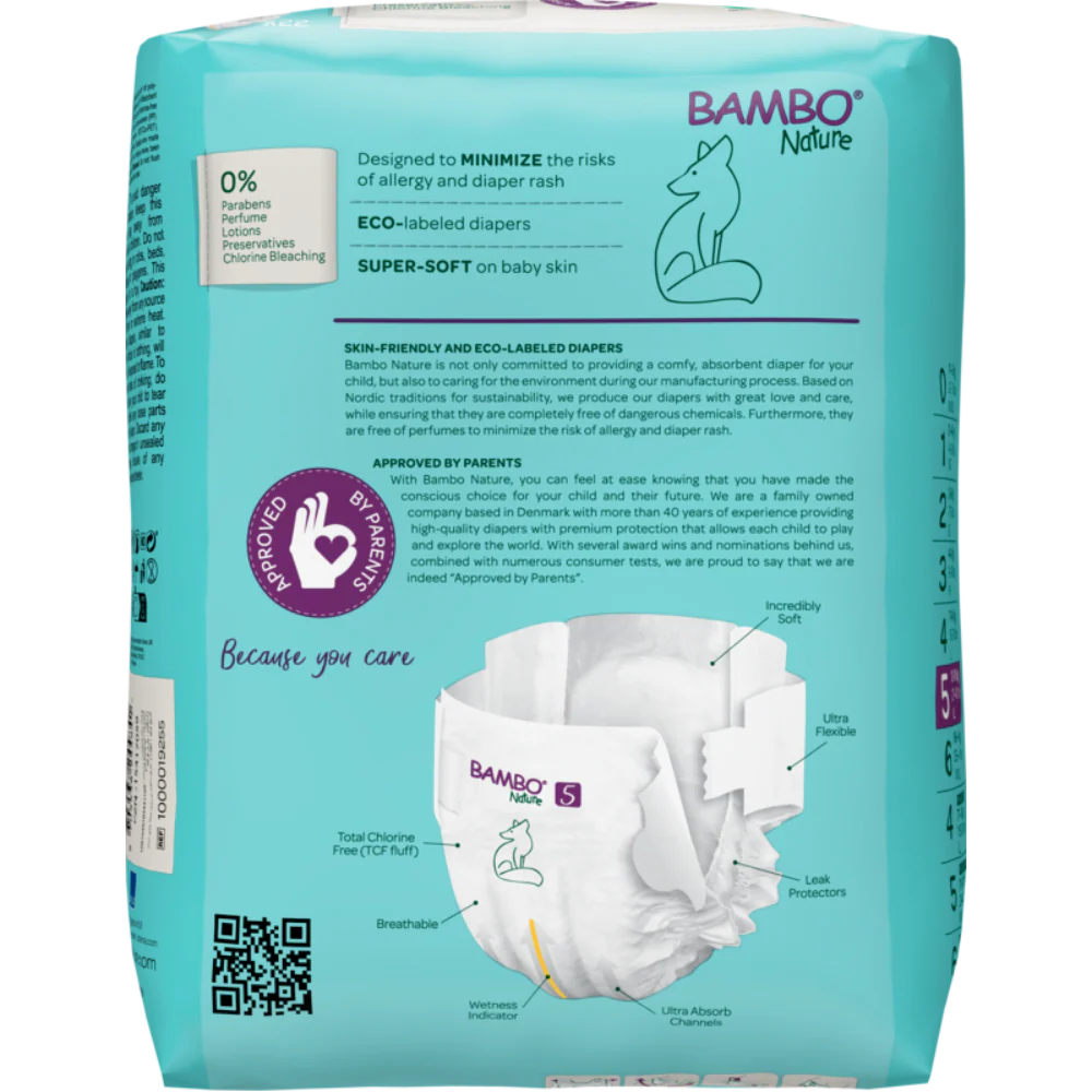 Bambo Nature Premium Baby Tape Diapers for Babies, XL Size (12-18 Kgs) - Mamadada