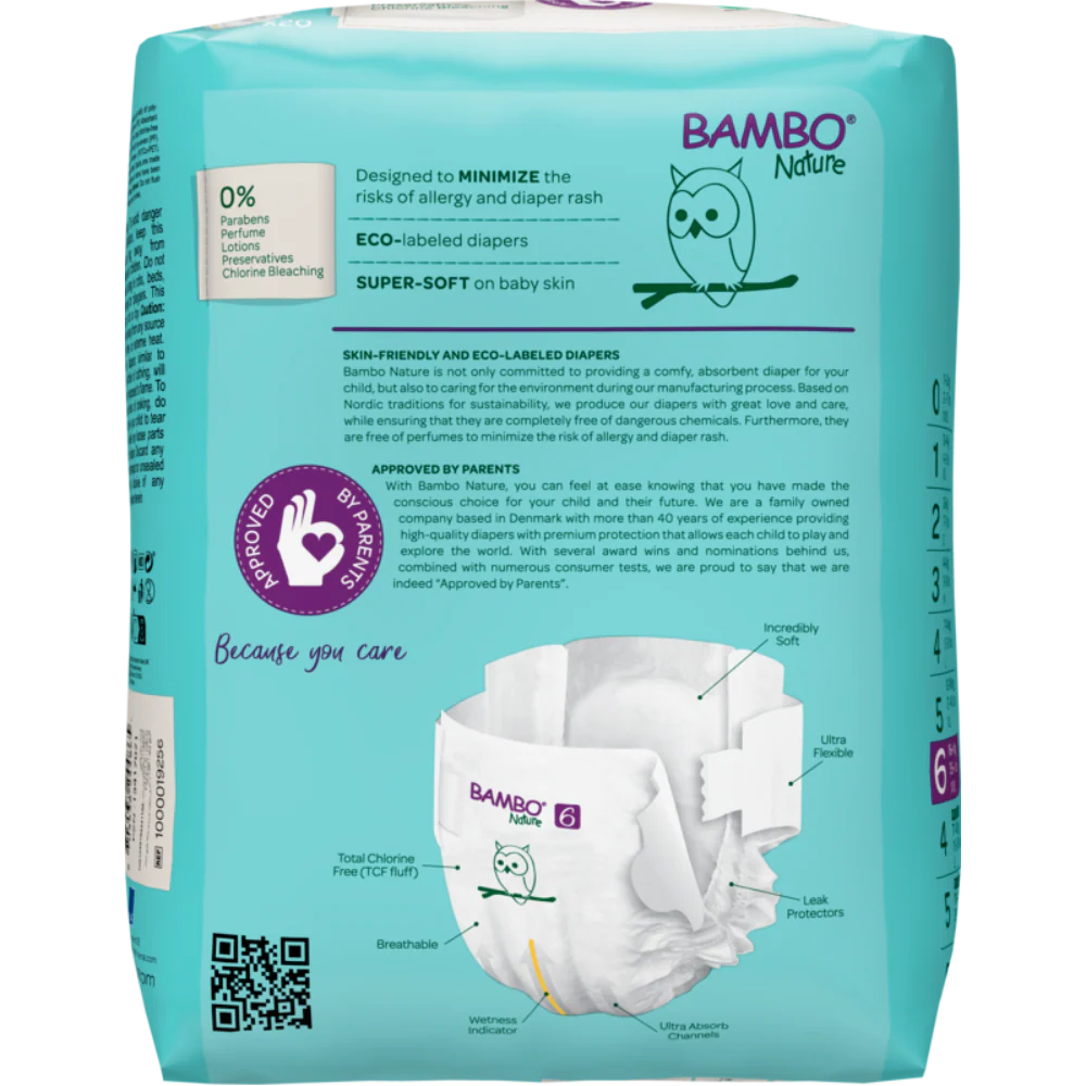 Bambo Nature Premium Baby Tape Diapers for Babies, XXL Size (16+ Kgs) - Mamadada