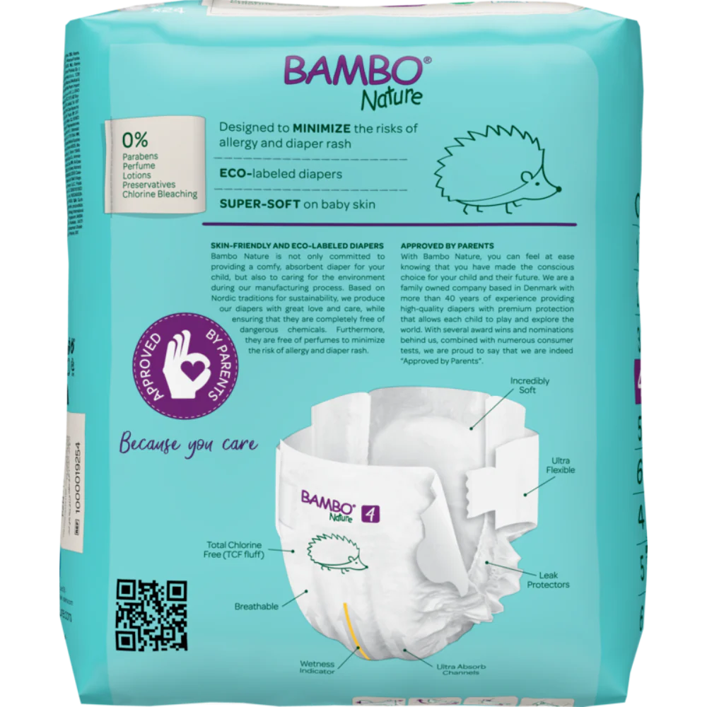 Bambo Nature Premium Baby Tape Diapers for Babies, Large Size (7-14 Kgs) - Mamadada
