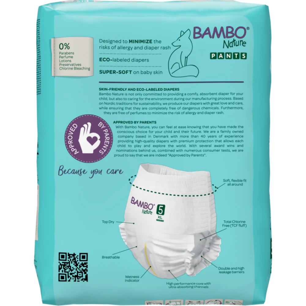 Bambo Nature Premium Baby Pants Diapers for Babies, XL Size (11-17 Kgs) - Mamadada