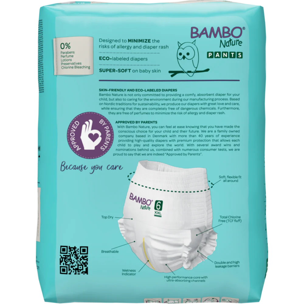 Bambo Nature Premium Baby Pants Diapers for Babies, XXL Size (15+ Kgs) - Mamadada