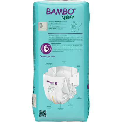 Bambo Nature Premium Baby Tape Diapers for Babies, Medium Size (4-8 Kgs) - Mamadada