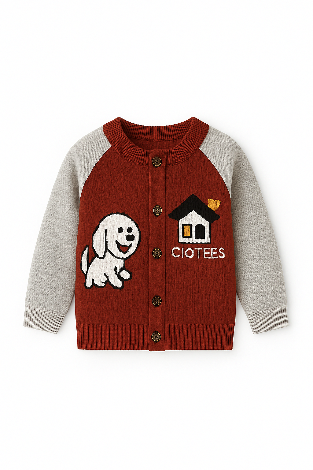 Puppy House Knit Winter Cardigan