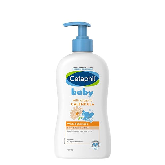 Cetaphil Baby Wash & Shampoo with Organic Calendula (400ml) - Mamadada