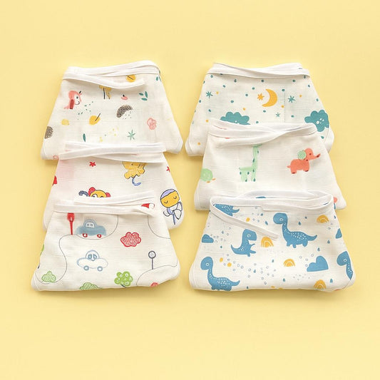 6-Piece Muslin Nappy Combo for Babies – Eco-Friendly & Washable