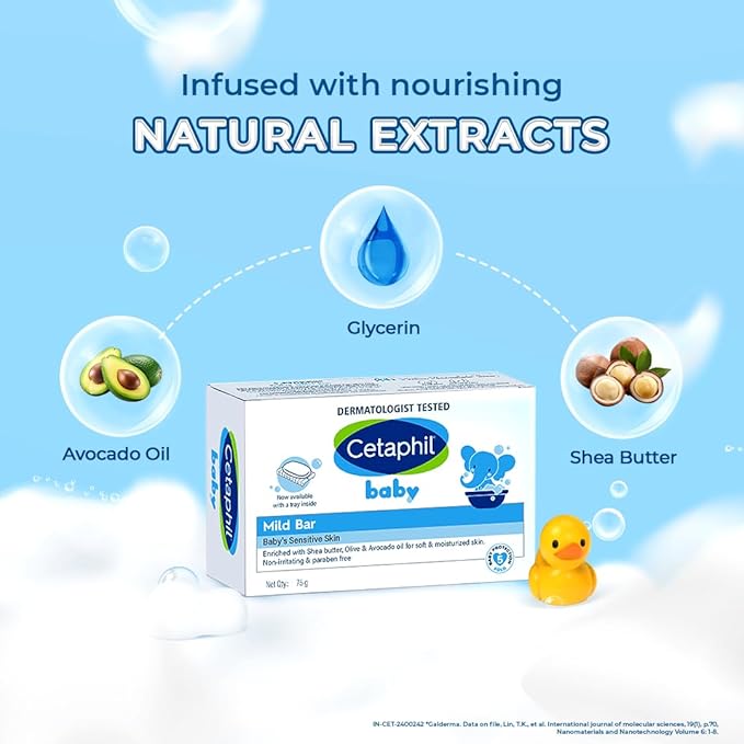 Cetaphil Baby Mild Bar with Shea Butter - 75gm - Mamadada