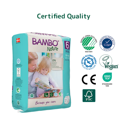 Bambo Nature Premium Baby Tape Diapers for Babies, XXL Size (16+ Kgs) - Mamadada