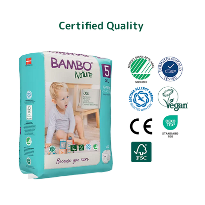Bambo Nature Premium Baby Tape Diapers for Babies, XL Size (12-18 Kgs) - Mamadada
