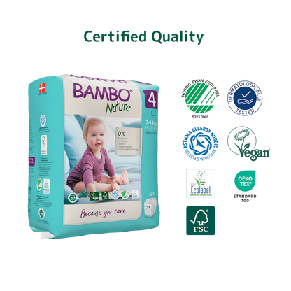 Bambo Nature Premium Baby Tape Diapers for Babies, Large Size (7-14 Kgs) - Mamadada