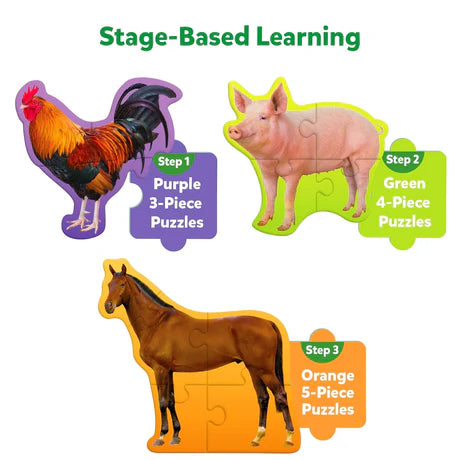STEP BY STEP PUZZLES FARM ANIMALS