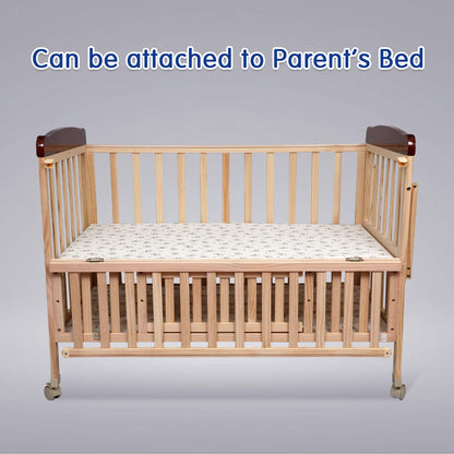 1st Step Wooden Cot with 3Level Height, Detachable Mosquito Net