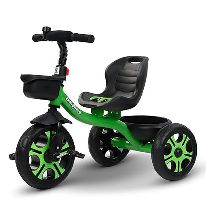 Baybee Mario Sportz Trikes Tricycle for Kids with Parental Adjust Push Handle, Canopy, Rubber Wheels & Storage - Mamadada